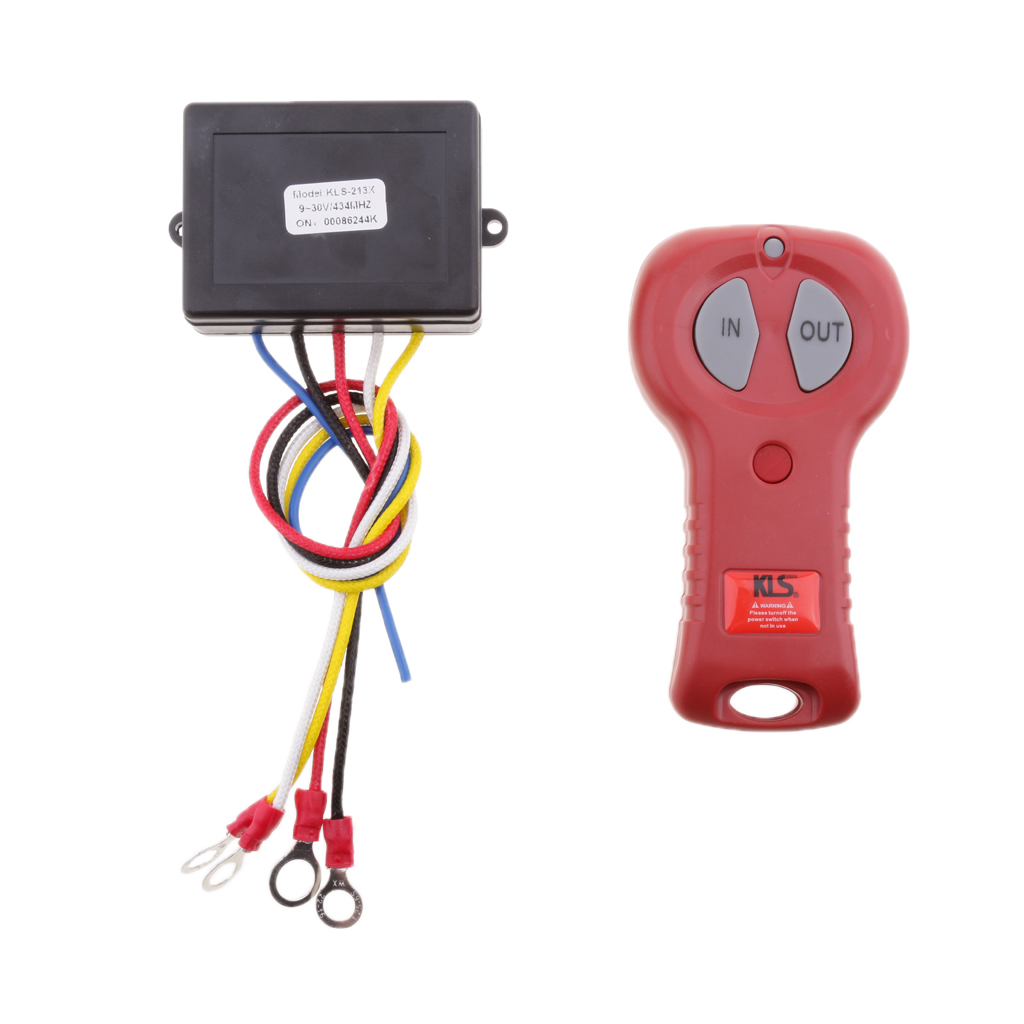 98ft 12V/24V Car ATV SUV Wireless Winch Remote Control Kit Switch LED