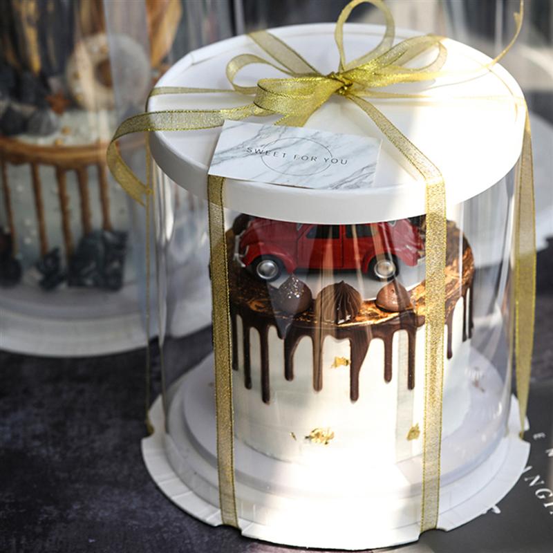 Transparante Ronde Taartdoos Dessert Verpakking Dozen Stofdicht Opbergdoos Organizer Verjaardag Bruiloft Cadeau Cajas De Regalo