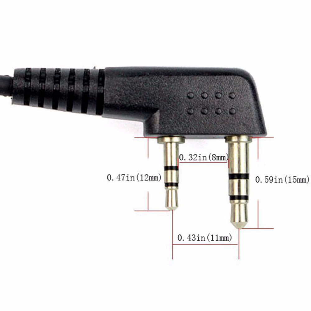 Forma D suave auricular de gancho 2Pin PTT Mic auricular para Kenwood para Baofeng UV-5R 888S Retevis H777 RT5 RT5R para TYT para Puxing