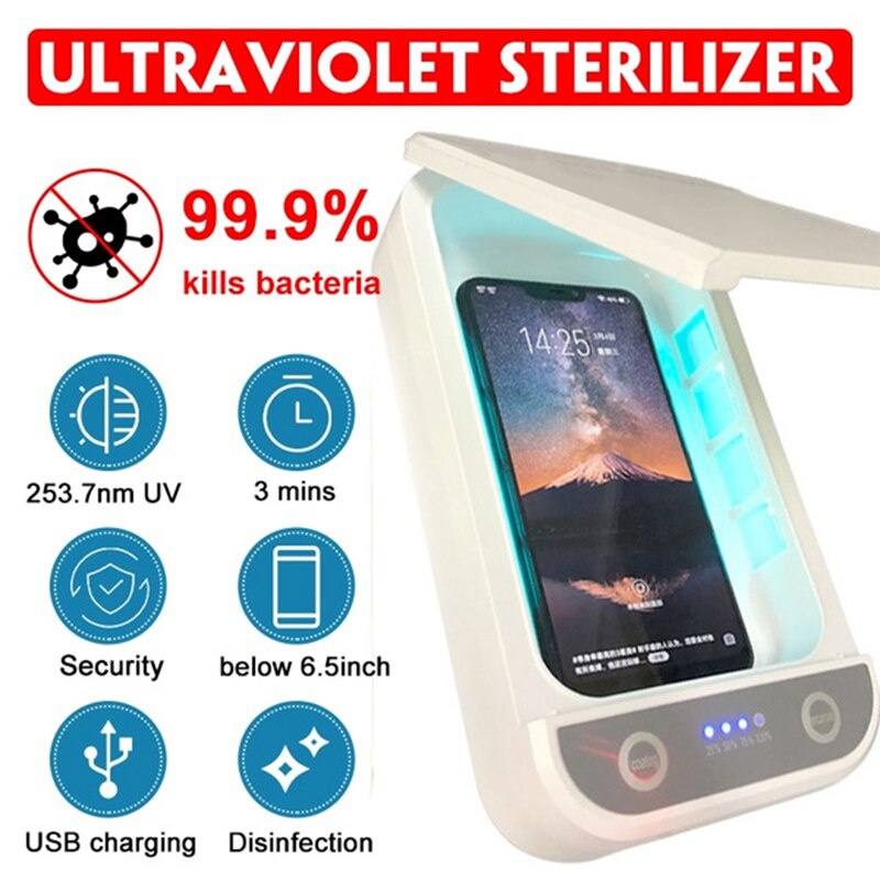 Corona UV Phone Sterilizer Box Jewelry Phones Cleaner Personal Sanitizer Disinfection Cabinet with Aroma Esterilizador For Mask