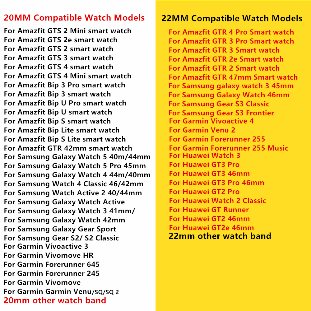 20mm/22mm -reim til amazfit gts 4/2/2e/3/ gts 2 mini/gtr /4/3/ pro/gtr 2/42mm/ stratos silikonarmbånd amazfit bip-rem