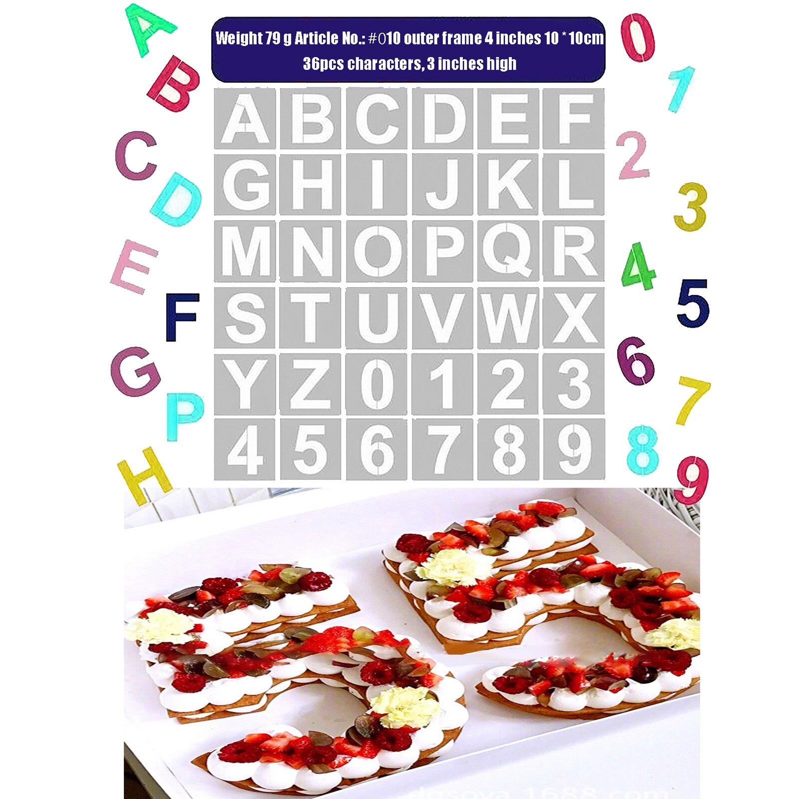 Alphabet Letter Stencils 36 Pcs Reusable Plastic Letter Number Templates Art Craft Stencils For Wood Wall Chalkboard Tool: 4 inches