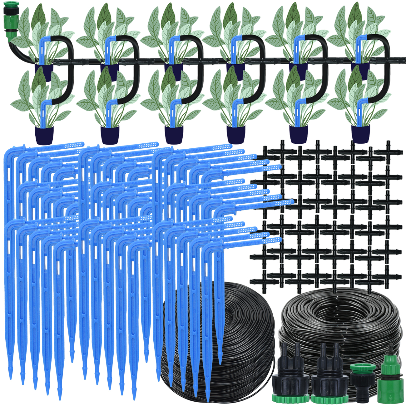 KESLA Automatic Drip Irrigation Kit 4/7 to 3/5mm Hose Garden Watering System Dripper for Bonsai Pot Plant Vegetable Greenhouse