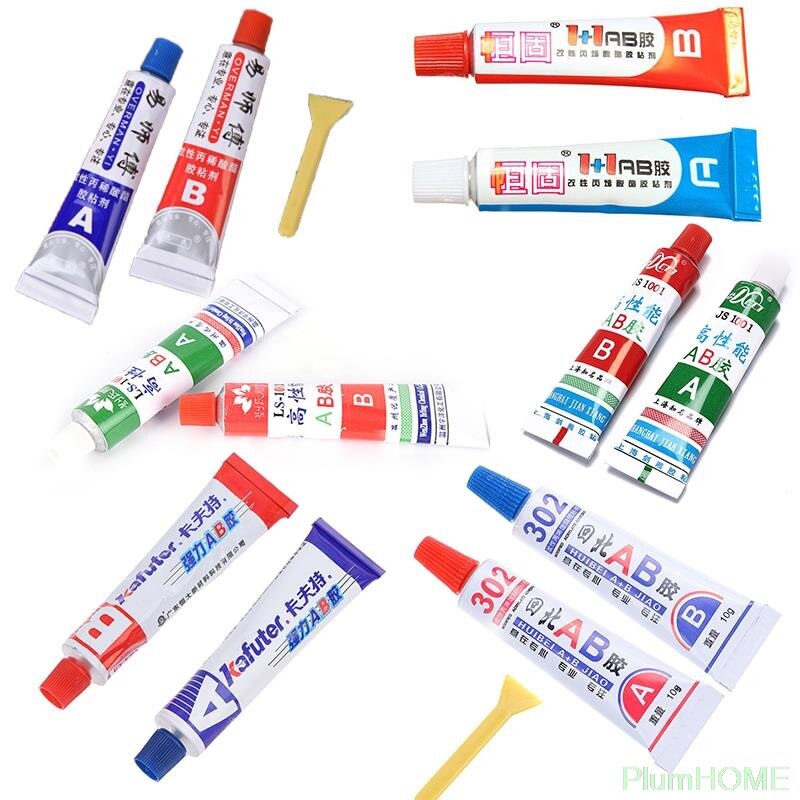 Good 2PC/set Super Strong Epoxy Clear Glue AB Adhesive Cold Weld Plastic Metals Glass Rubber
