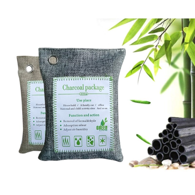 2 Stck Aktiviert Bambus Holzkohle Beutel Luft Reinigung Taschen Natürliche Luftreiniger Lufterfrischer Neutralizer Geruch Entfernen Eliminator Deodor