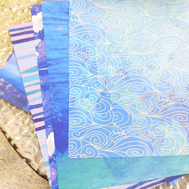 6"X6" 24 Sheets Blue Dream Scrapbooking Pads Paper Origami Art Background Paper Card Making DIY Scrapbook Paper Craft
