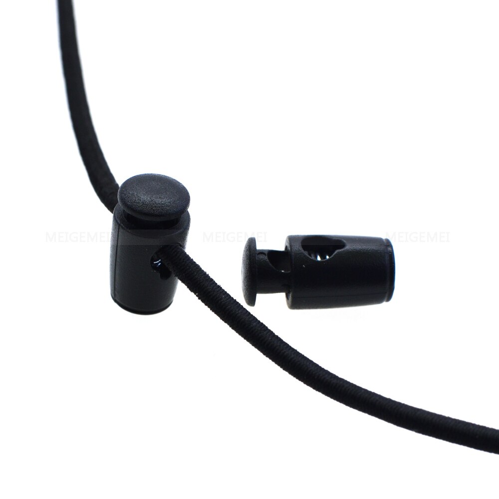 100 stks/pak Cord Lock Stopper Cilinderhuis Plastic Black Toggle Clip Voor Kledingstuk Accessoires/Tassen/Schoen Kant