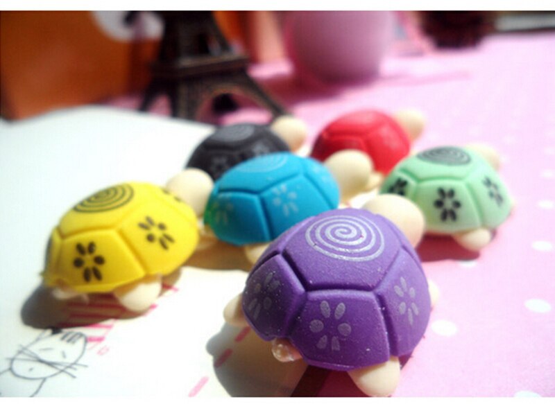 10 PCS Turtle Shaped Pencil Eraser For Kids Students Rubber Erasers Cleansing Stationery Product Children Office School Supplies