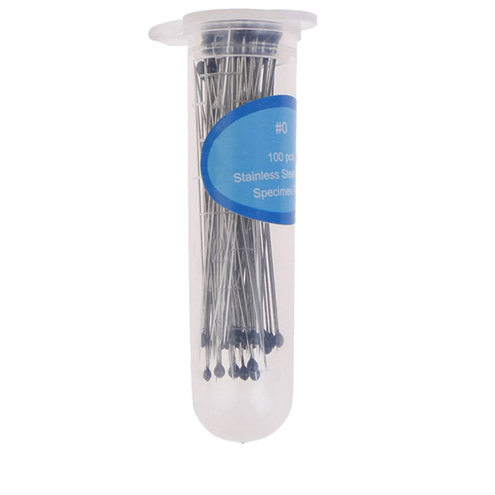 Épingles à insectes, 100 pièces, aiguille d&#39;échantillon en acier inoxydable avec boîte en plastique pour l&#39;école de laboratoire d&#39;entomologie aiguille de Dissection corporelle: 2