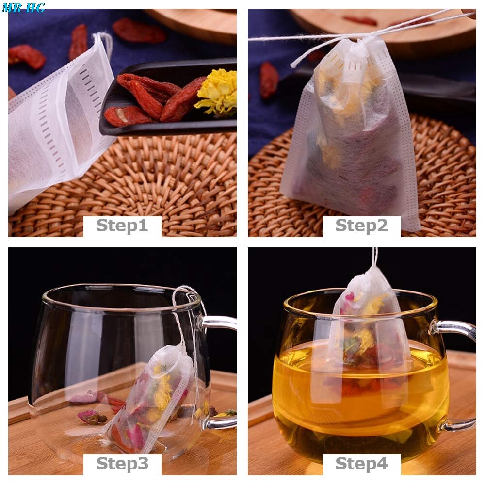 Kukurydzy z włókna filtr puste torebki herbaty PLA biodegradacji filtry robić kawy bezpieczeństwa w zakresie ochrony środowiska jedzenie-stopień sznurkiem torebki na herbatę 100 sztuk/partia