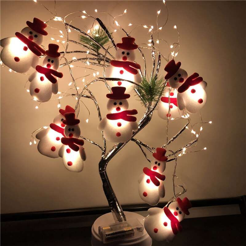 Kerst Sneeuwpop Decoratieve Licht Leuke 10 Leds String Light Voor Indoor, Outdoor