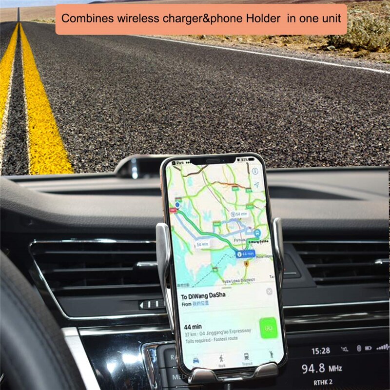 Infrarood Draadloze Oplader Auto Touch Sensing Automatische Intrekbare Clip Houder Snel Opladen Voor Iphone 11 Pro Max Xs Xr Samsung