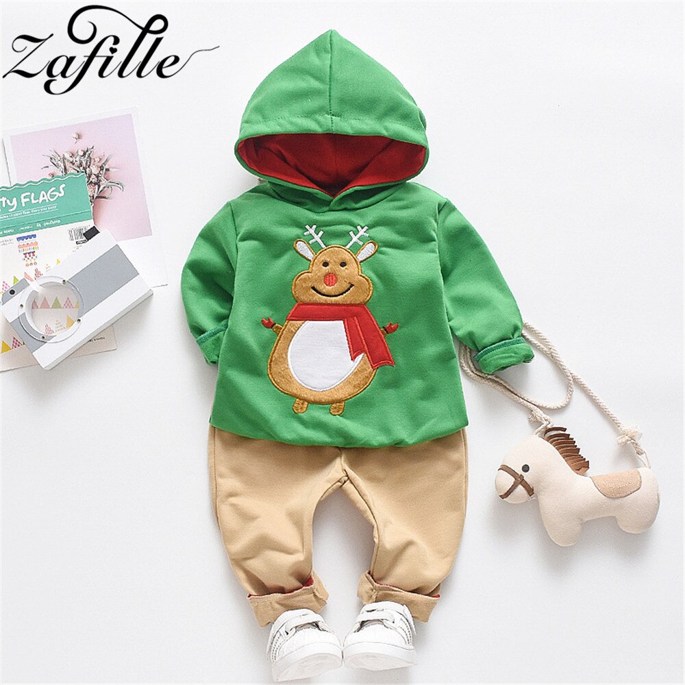 ZAFILLE-trajes navideños para bebé, traje de Año , conjunto de ropa de invierno para bebé, con alces impresos, 2 uds.