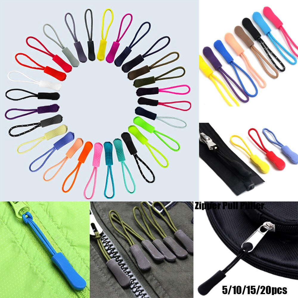 10Stck Postleitzahl Schnur Tab Ersatz Clip Reißverschluss ziehen Abzieher Ende passen Seil Schild Fixer Gebrochen Schnalle für NäHenne Reise tasche Koffer Zelt
