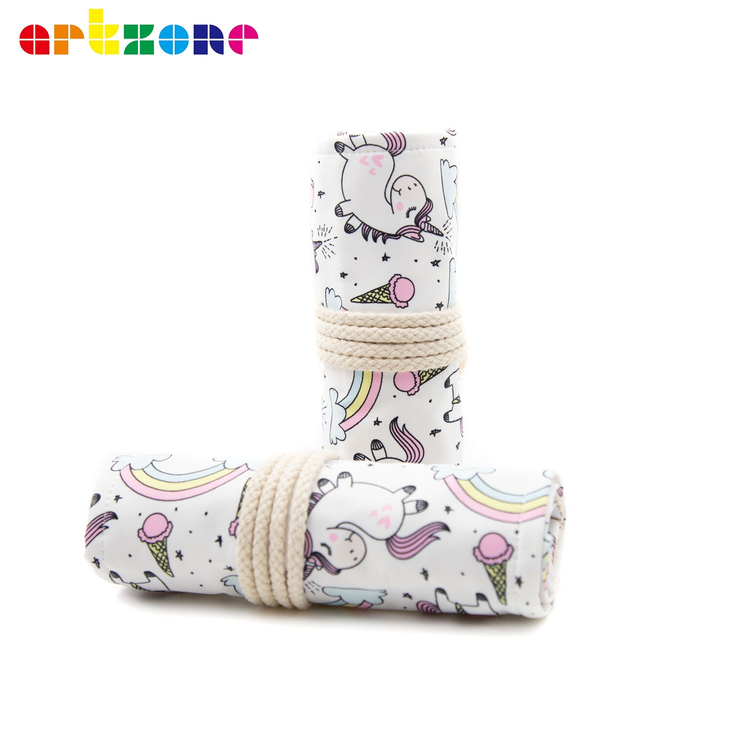 48 Holes Pencil Case Art Pen Bag Pouch Canvas Wrap Roll Makeup Pen Storage Stationery Student School Supplies: B118-48 holes