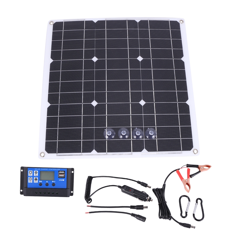 200 Watt 200 W Zonnepaneel Kit Met Lcd Solar Controller 12V Rv Boot Off Grid