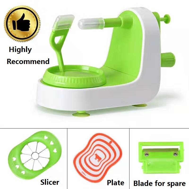Easy to Use Manual Apple Peeler Corer Slicer Stainless Steel 3 in 1 Apple Peeler Potato Peeler Kitchen Tool: Peeler Corer Plates