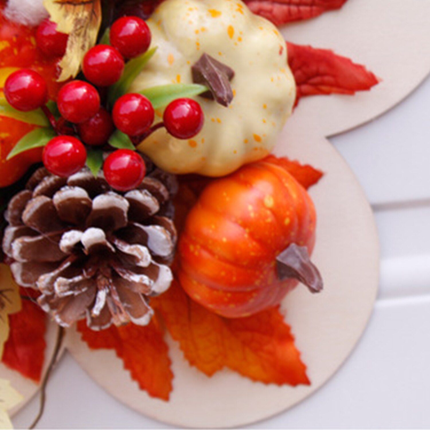 12 Inch Herfst Krans Met Pompoen/Berry/Maple Leaf Oogst Krans Voor Thuis Thanksgiving Muur Front Deur Opknoping decoratie
