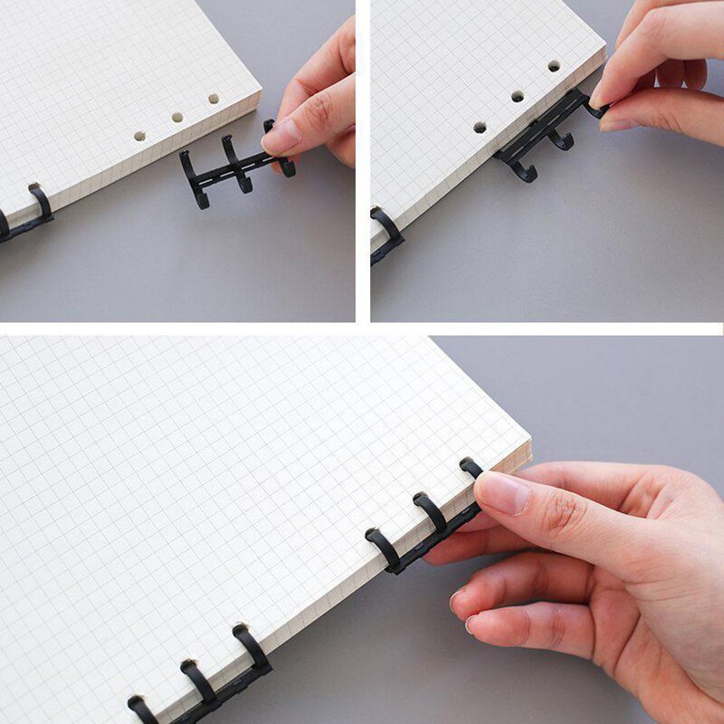 Metal Book Binders Loose Leaf 3 Ring Calendar Circle Binder For Scrapbooking Album Hinged Rings School Binding Paper Clip