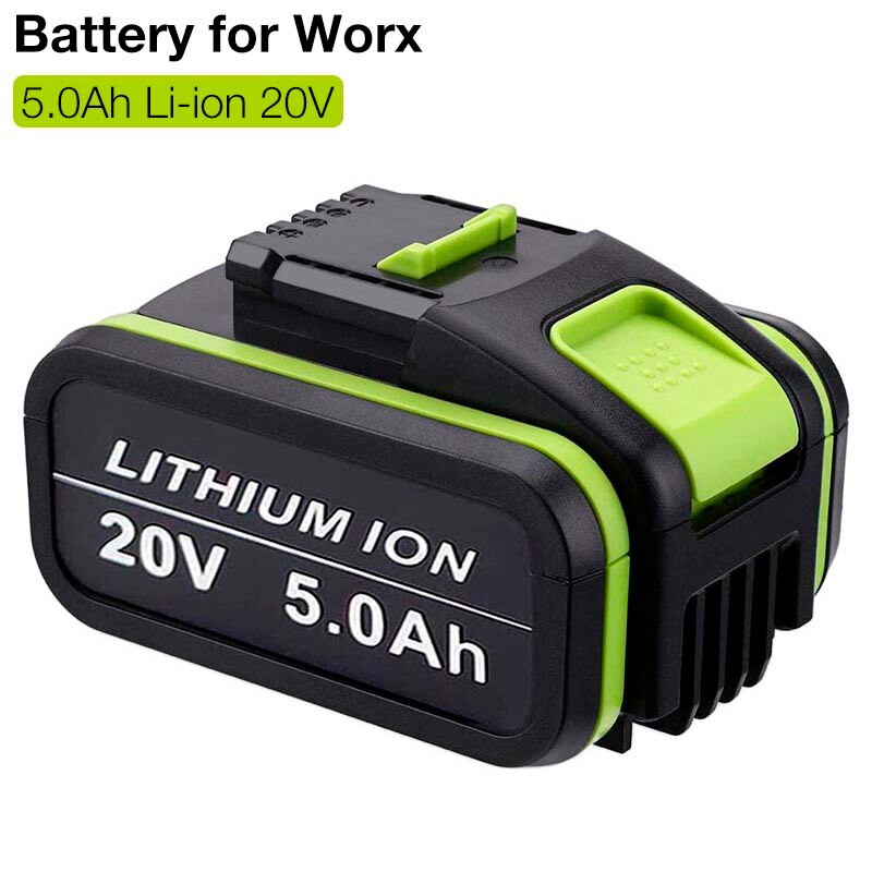 20v 5.0ah -lithium-ionen-ersatzakku für worx  wa3551 wa3553 wx390 wx176 wx550 wx386 wx373 wx290 wx800 wu268