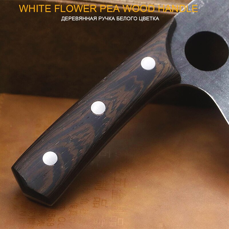 Longquan 6.5-inch manual forging kitchen knife household thickening chopping dual use chef&#39;s knife cutting meat for ladies