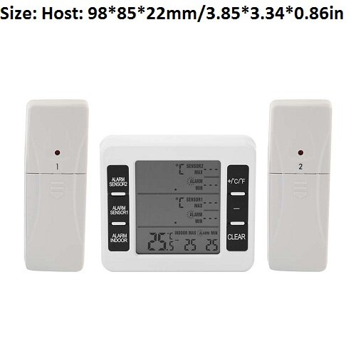 LCD Digital Thermometer Temperature Meter Indoor Outdoor Weather Station Wireless Transmitter with C/F Max Min Value Display: Default Title
