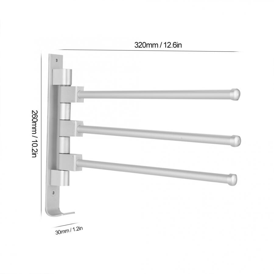 Porte-serviettes en aluminium, barre porte-serviettes mobile, porte-serviettes à plusieurs tiges, rangement, organisateur, pour la maison, l'hôtel, la salle de bain