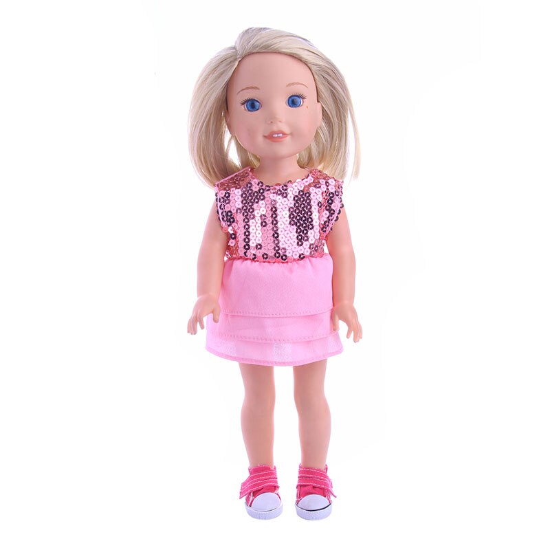Luckdoll billig smuk 14 stilarter dukketøj kjole vælg til 14.5 tommer wellie wishers dukke og 14 tommer dukke og 1/6 dukke: N1406
