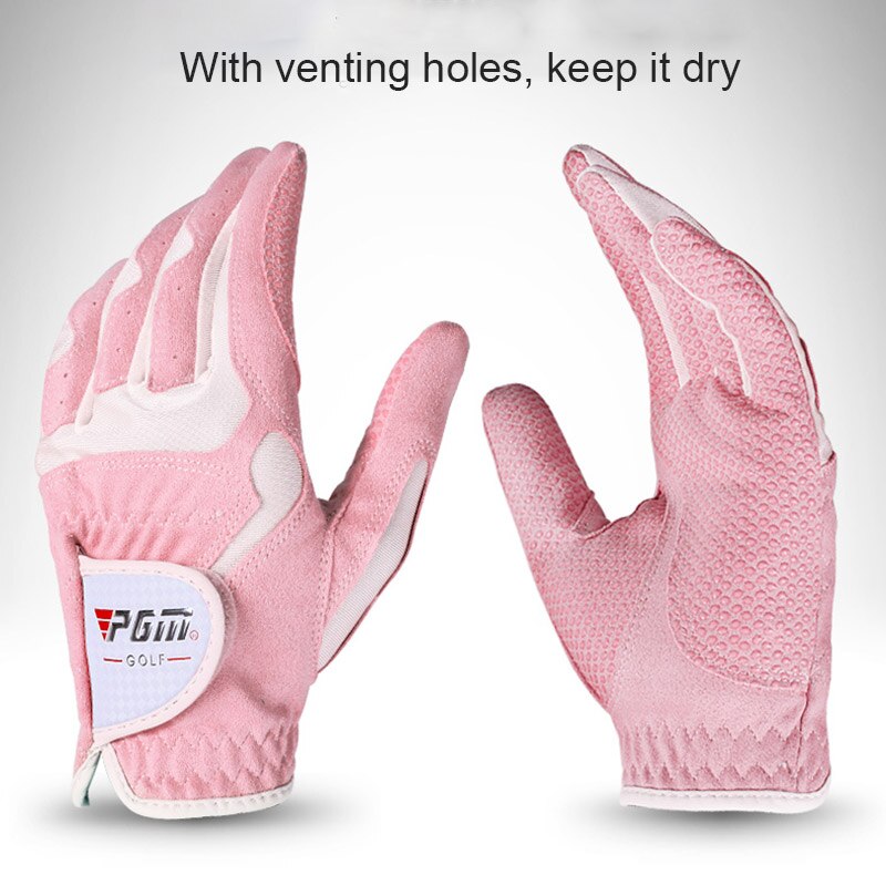 1 pièces femmes gants de Golf main gauche et main droite gants de sport tissu de Golf respirant paumes protecteurs EDF88: pink and white / L