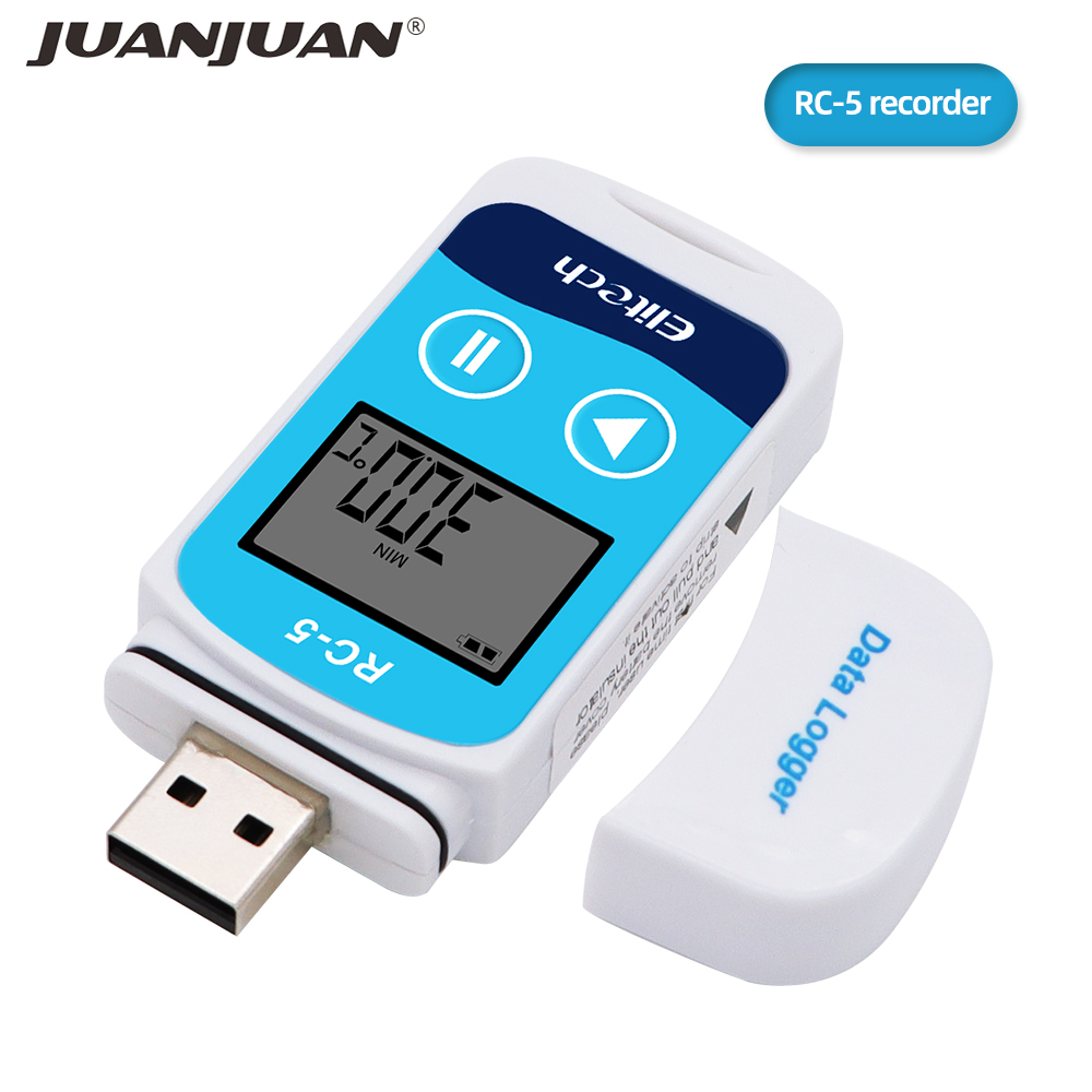 Elitech RC-5+ USB Data Logger - Genanvendelig PDF Temperatur Data Logger til Kølekæde: Blå