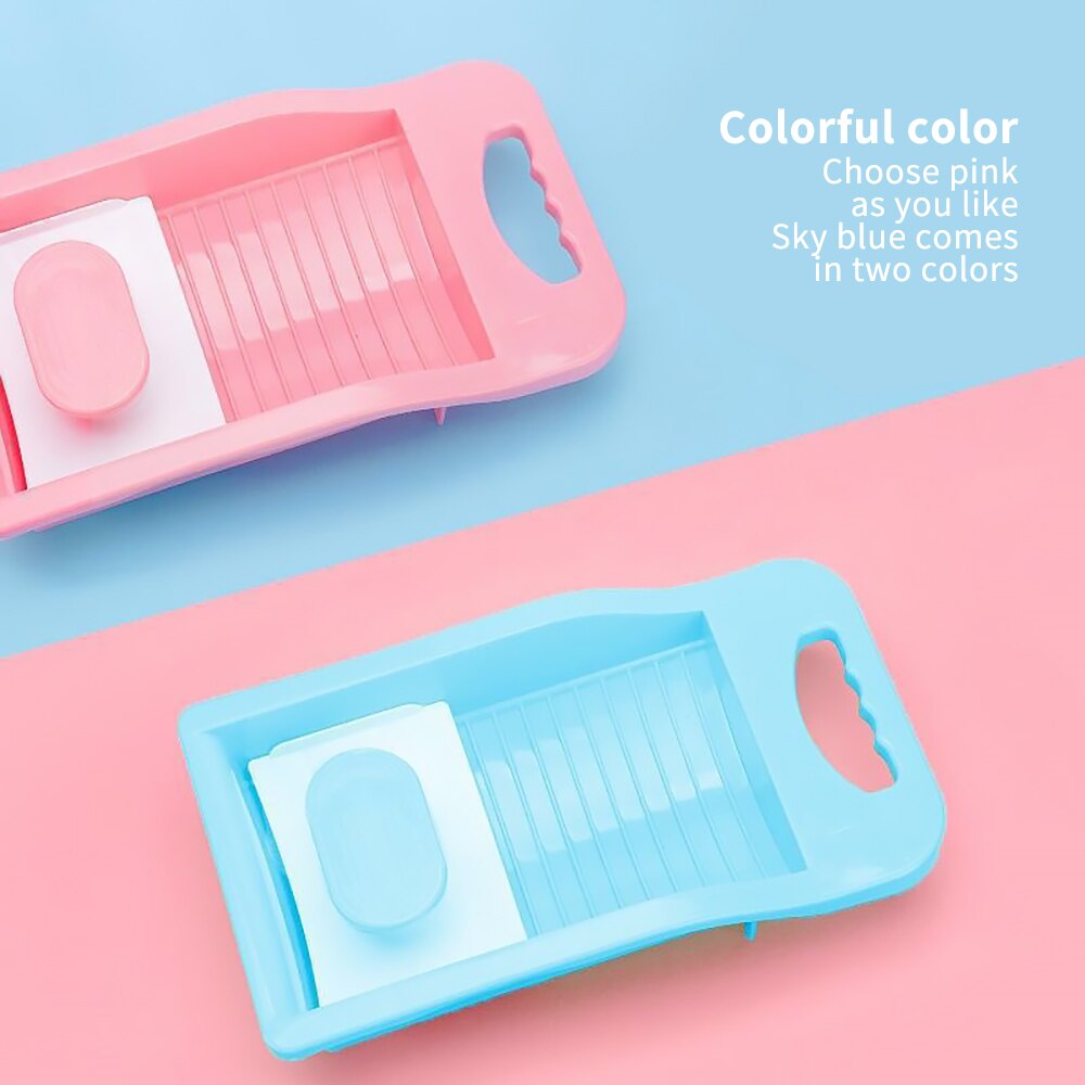 Plastic Washtub With Washboard Thick Laundry Basin Wash Baby Underwear Plastic Laundry Basin Clothe Cleaning Tool