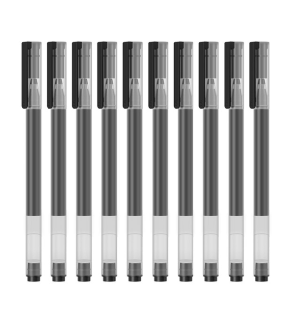 Xiaomi Mijia – stylo à pointe Super Durable, 0.5mm, stylo MI pour signature de bureau/école, lisse, suisse, noir, rouge, recharge: Black 10 pcs