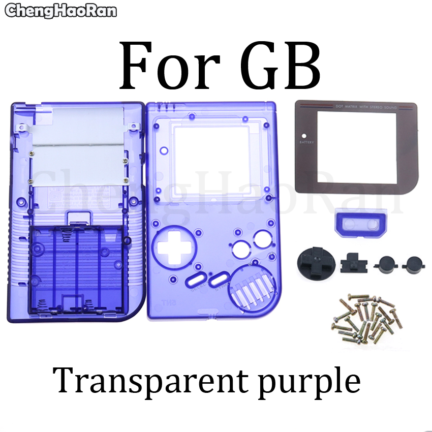 Chenghaoran replacement case for game boy classic games, plastic shell cover for nintendo gb console, housing for gb case with button