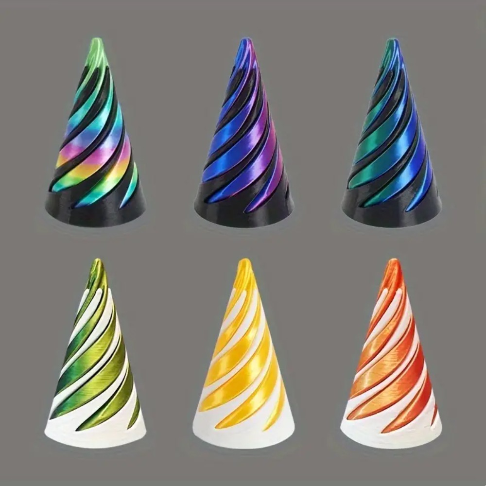 3D Printed Spiral Cone Toy Impossible Pyramid Passthrough Sculpture Pass Through Pyramid Toy Mini Vortex Thread Illusion
