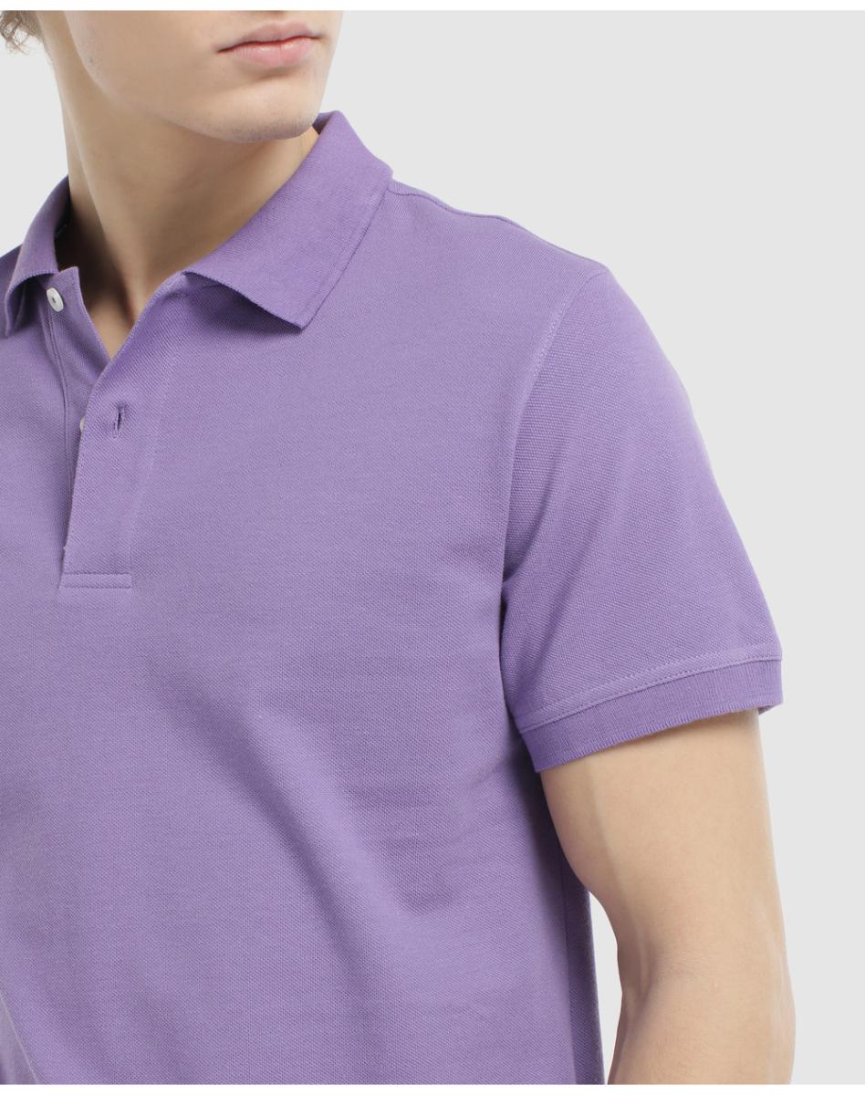 Polo de hombre Easy Wear regular morado de manga c. Grandado