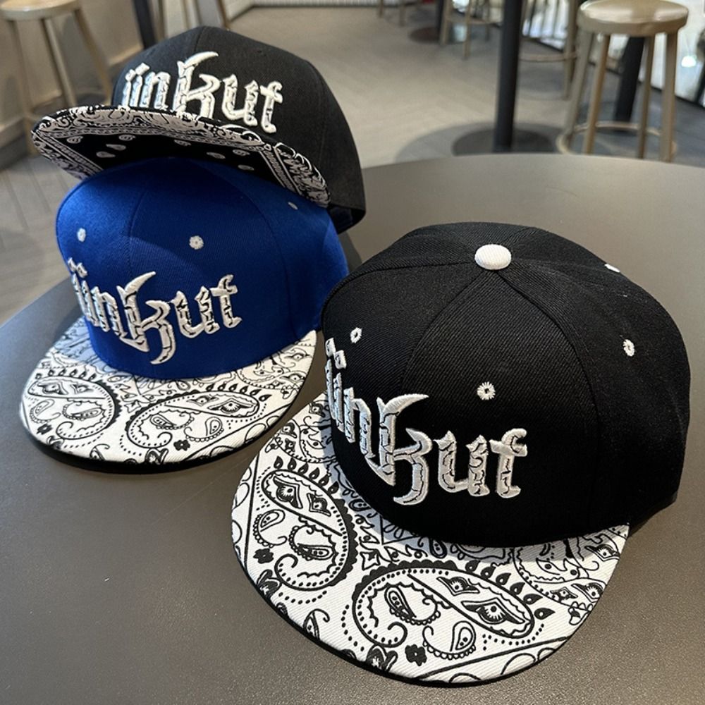Mode Hip Hop Baseball Cap Platte Rand Borduren Letters Zonnehoed Ademend Casual Zonnebrandcrème Cap Outdoor