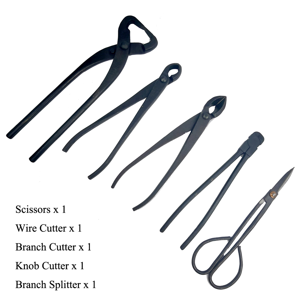 Juego de Herramientas para bonsái, Kit de tijeras de corte extensivo para poda de jardín, herramientas de estilismo para bonsái, 2/3/4/5/6 piezas: Gris