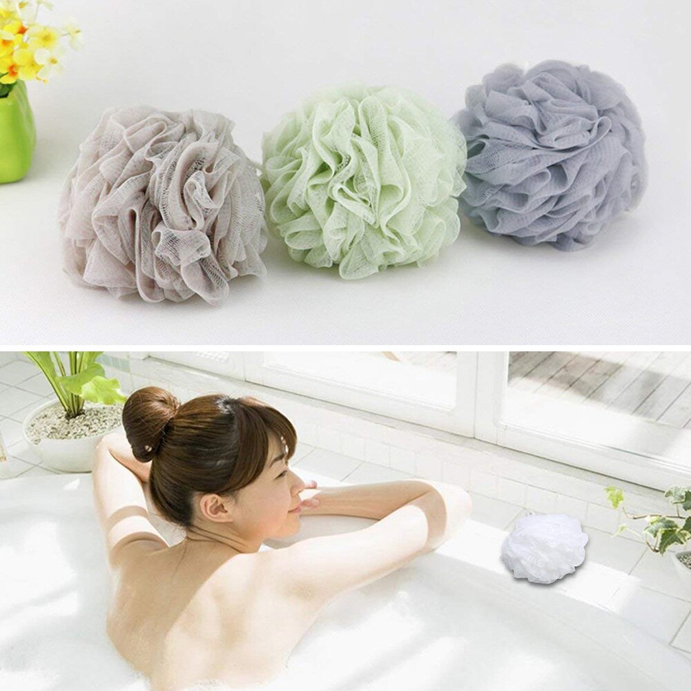 4 stk myk elastisk hengende dusjkule netting badeblomst håndkle boble kroppsvask skrubb puff svamp mesh nett kroppsrengjøringsverktøy