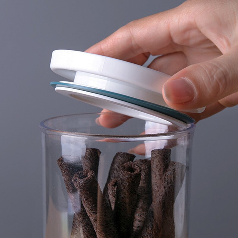 Glass Transparent 250ml-700ml Kitchen Storage Bottles Sealed Plastic Lid Jar Can be Stacked Grain Storage Tank Tea Coffee Beans