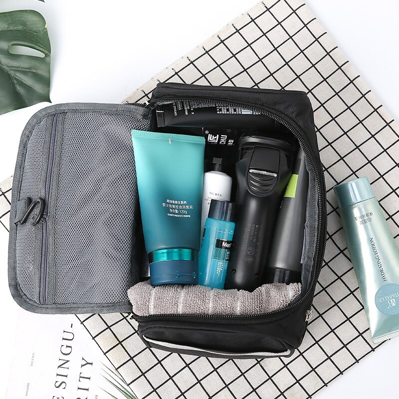 FUDEAM poliestere uomo Business borsa portaoggetti portatile articoli da toeletta organizzatore borsa da viaggio per donna borsa da viaggio impermeabile
