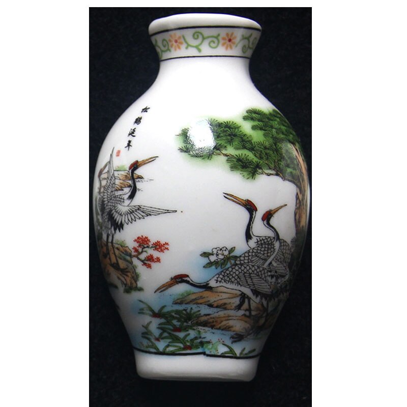Chinese Blauw En Wit Porselein Vaas Koelkastmagneet Souvenir Geschilderd Keramische Ambachten Koelkastmagneet Relatiegeschenken: crane
