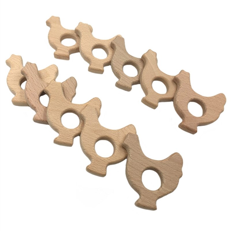 Juguetes de madera DIY para el gimnasio del bebé, colgante de collar de madera, mordedor de madera, Juguetes para la dentición