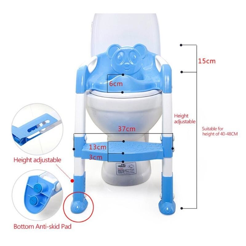 Folding Baby Potty Training Seat With Adjustable Ladder Toilet Training Potties Children Safety Handle Bowl Potties 2022