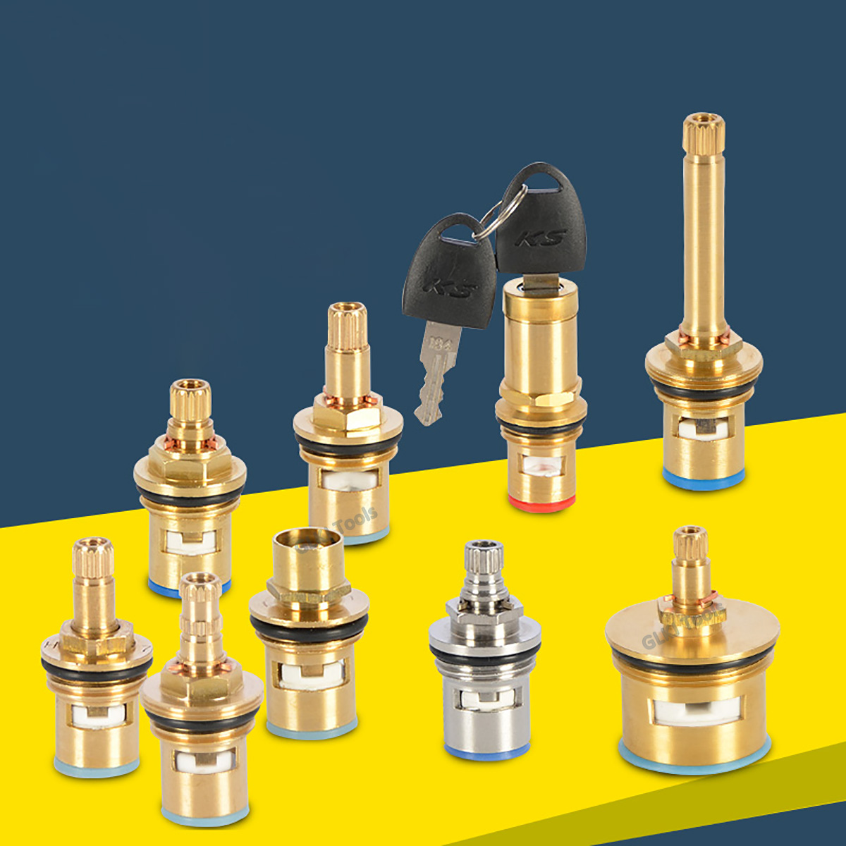 Messing Keramik Disc Tap Ventil Patronen Kupfer Ventil Core Heißen und Kalten Wasser Schnell Öffnung Dreieck Ventil Bad Wasserhahn Spool