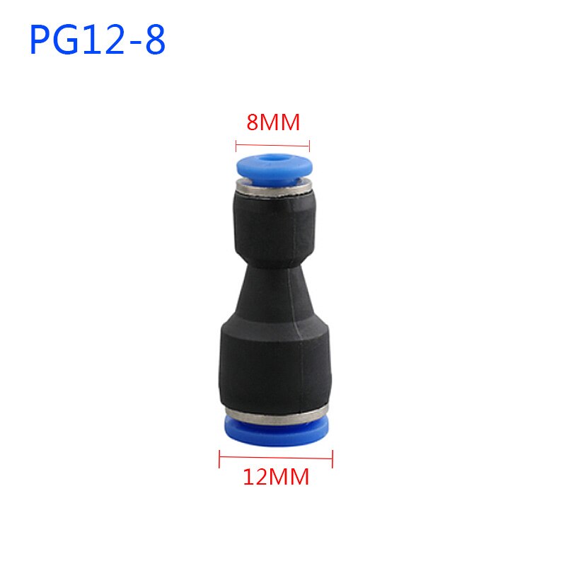 1PCS Pneumatic Fittings PU/PG 4mm 6mm 8mm Straight Push in Fitting Air Quick Connector Plug Socket Air Water Hose Tube Fittings: PG12-8