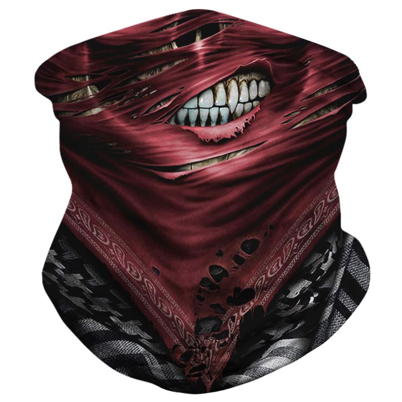 Unisex Multifunctional Bandana Magic Scarf Ripped Butterflies Skull Neck Gaiter Headband Motorcycle 3D Digital Face Mask: A