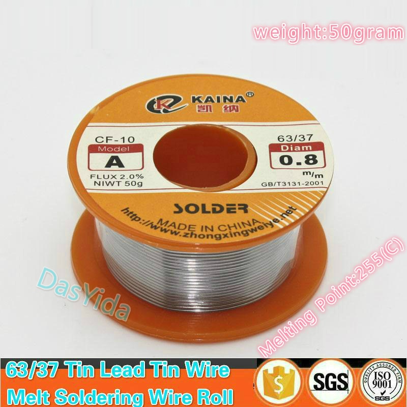 50 gram 63/37 flux 2.0% 45ft tin bly tin tråd smelte kolofonium kerne loddetråd rulle