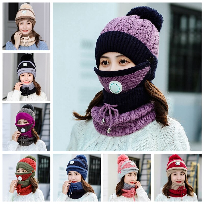 Winter wollen skimutsen nekwarmers mutsen gebreid dames heren thermische bivakmutsen warmer capuchon mutsen fiets skimutsen buiten