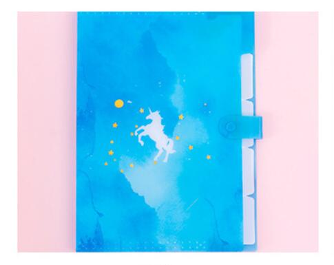Multi-layer Dream Unicorn A4 File Holder Cute PVC Document Bag Stationery pouch Bill Folder organizer school supplies: C