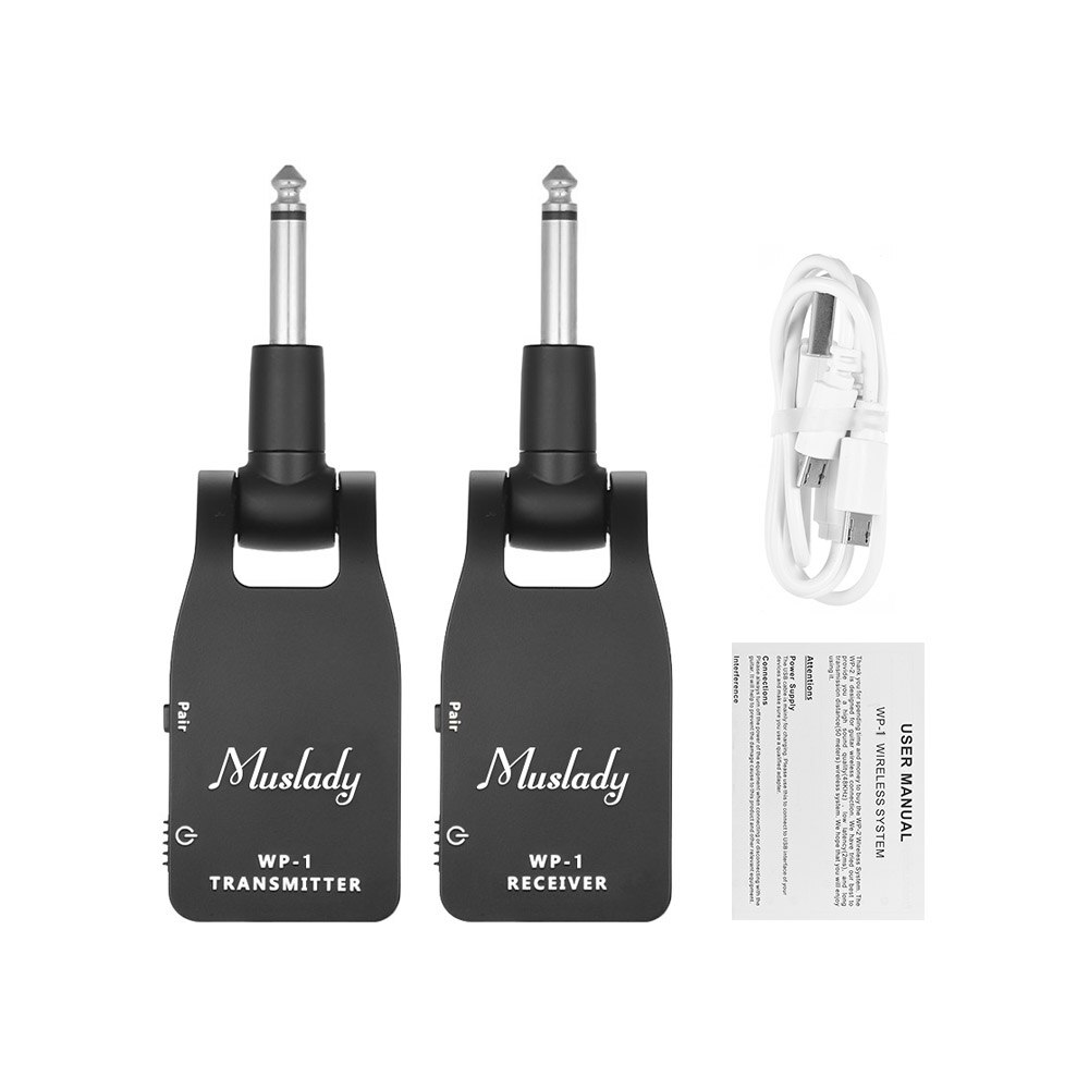 Ammoon – système de guitare sans fil 2.4G, émetteur-récepteur de guitare Rechargeable, transmetteur Audio à 6 canaux pour basse électrique: Style 2 Black